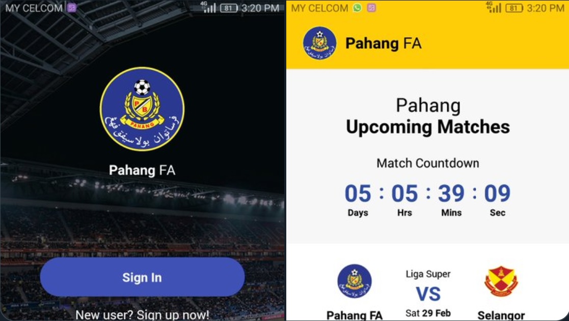 Aplikasi Pahang FA