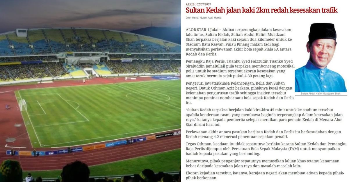 Sultan Kedah jalan kaki stadium batu kawan